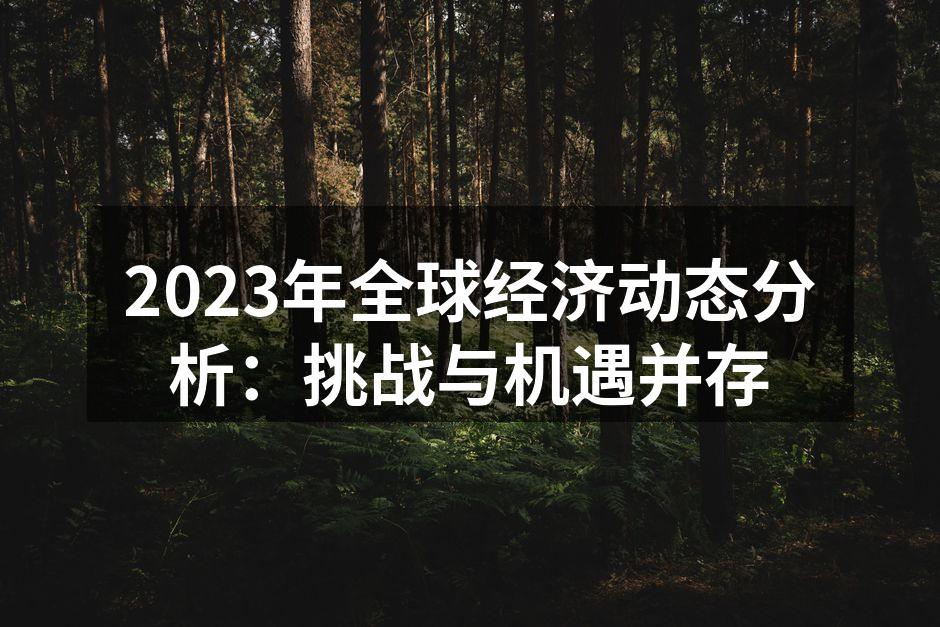 2023年全球经济动态分析：挑战与机遇并存