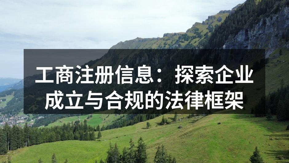 工商注册信息：探索企业成立与合规的法律框架